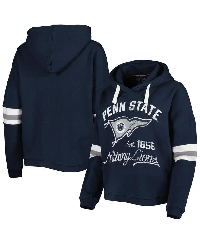 Womens Pressbox Penn State Nittany Lions Super Pennant Pullover Hoodie Blue Product Image