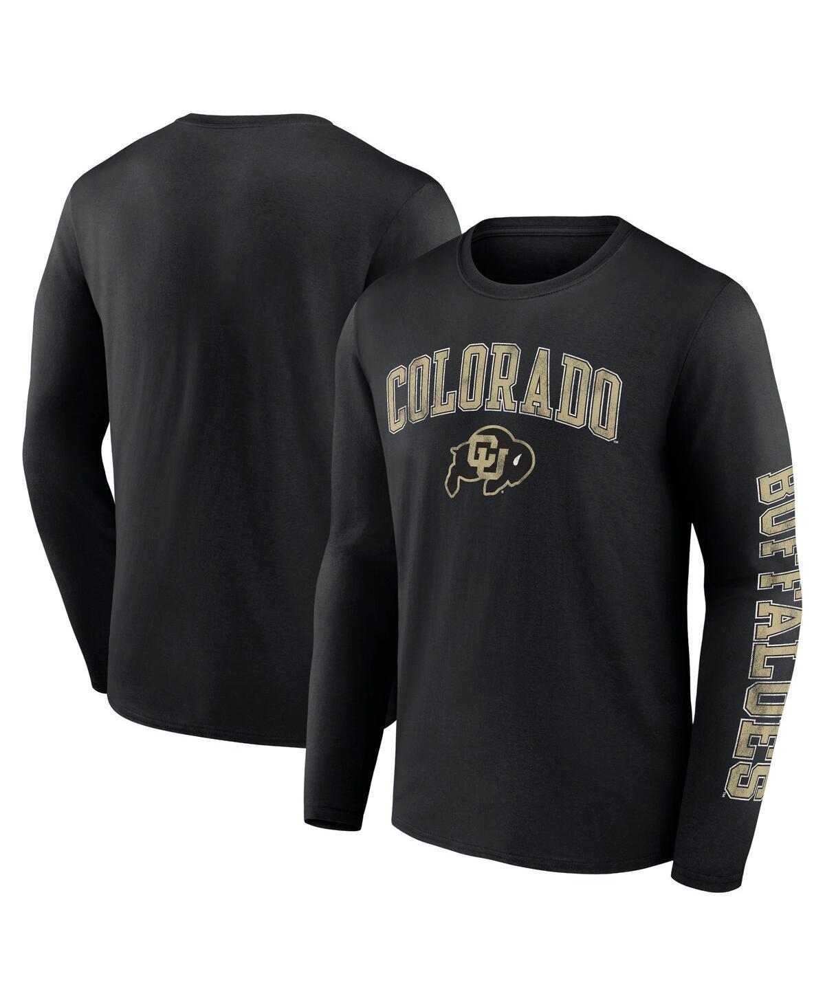 Mens Fanatics Black Colorado Buffaloes Distressed Arch Over Logo Long Sleeve T-shirt Product Image