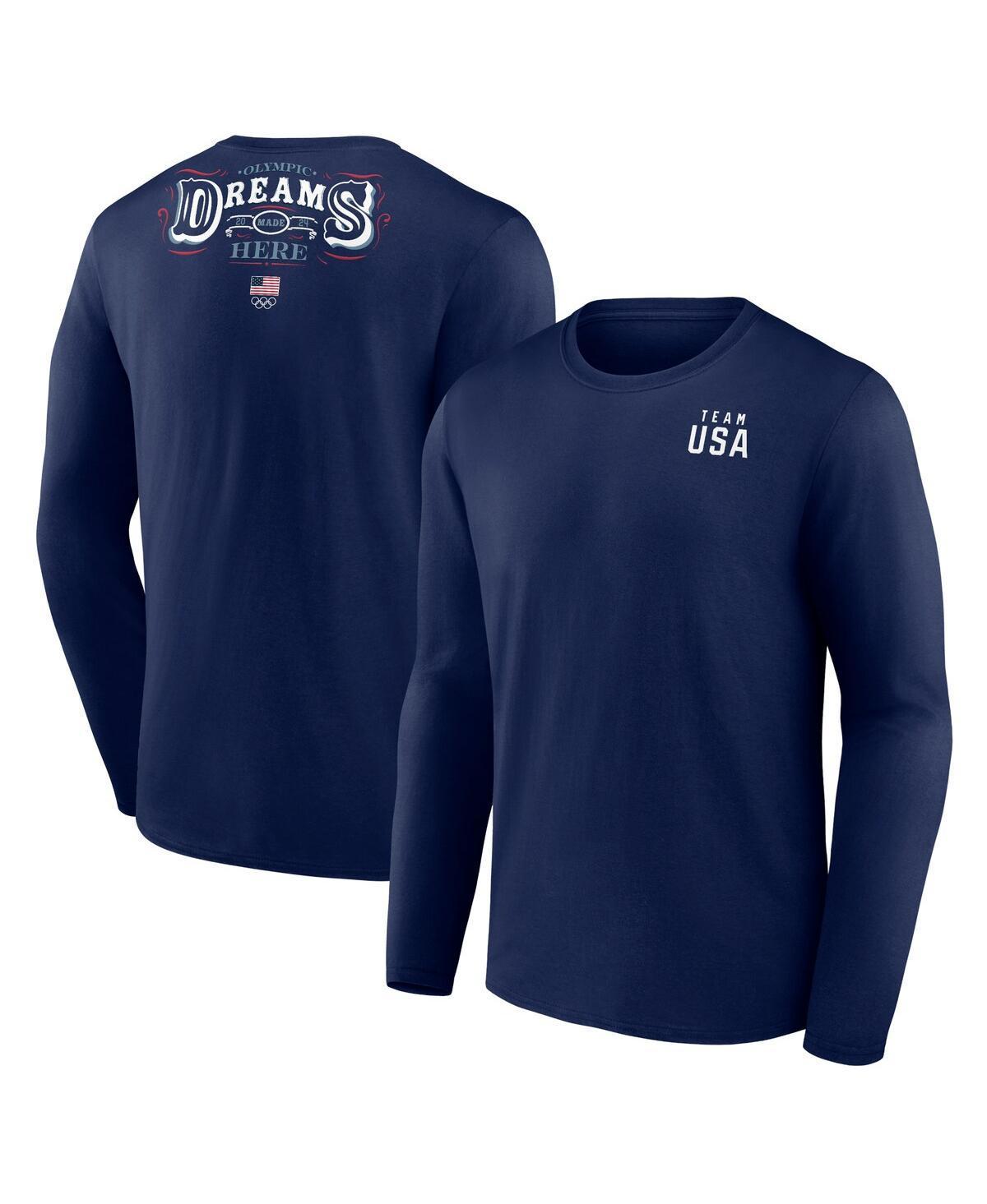 Fanatics Mens Navy Team Usa Dreams Are Made Here Long Sleeve T-Shirt Product Image