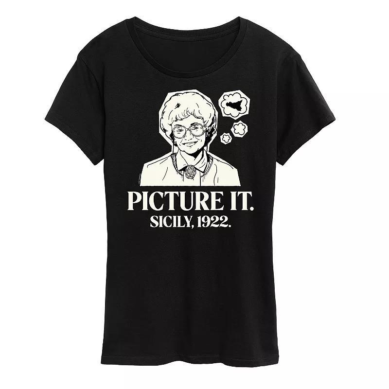 Womens Golden Girls Sophia Picture It Sicily Graphic Tee, Girls Grey Dark Red Product Image