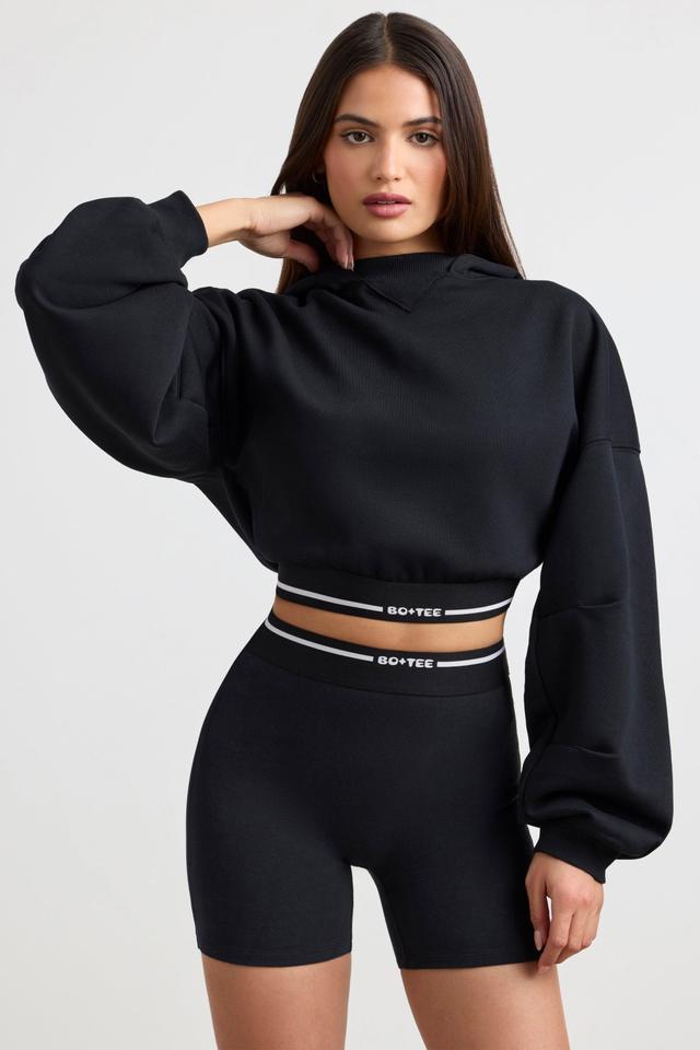 Cropped Hoodie in Black Product Image