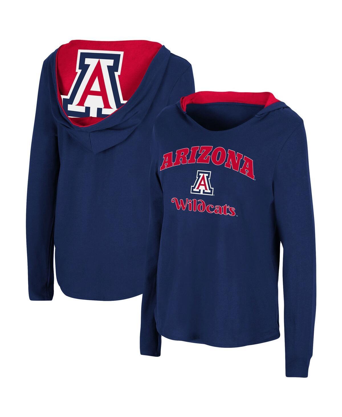 Womens Colosseum Arizona Wildcats Catalina Hoodie Long Sleeve T-Shirt Blue Product Image