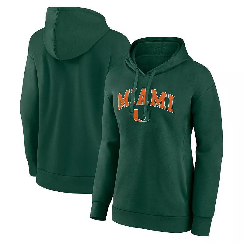 Womens Fanatics Branded Green Miami Hurricanes Evergreen Campus Pullover Hoodie Product Image