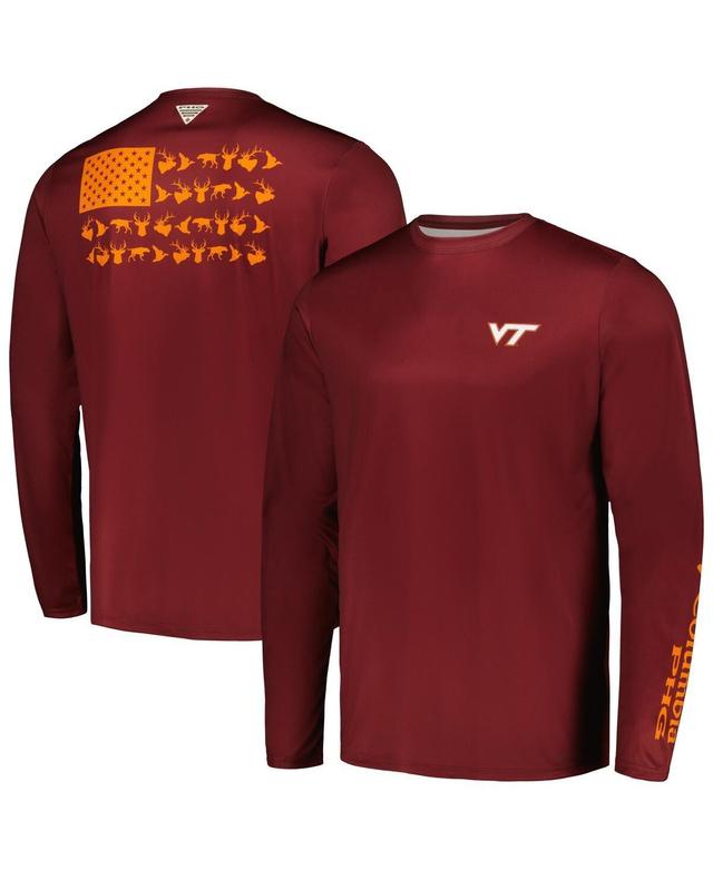 Mens Columbia Maroon Virginia Tech Hokies Terminal Shot Omni-Shade Long Sleeve T-Shirt Product Image