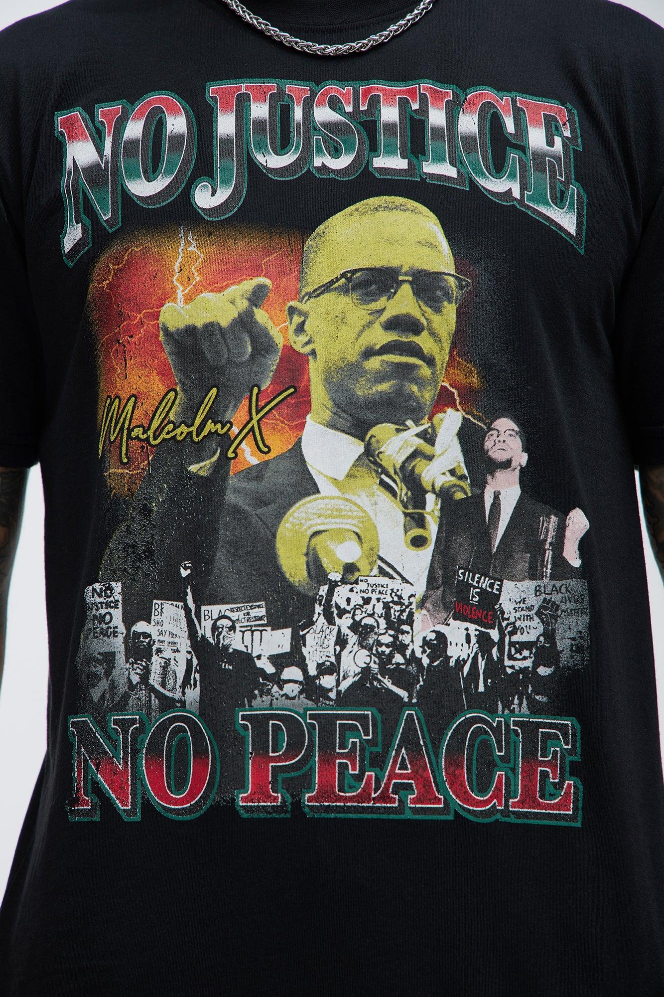 Malcom X No Peace Short Sleeve Tee - Black Product Image