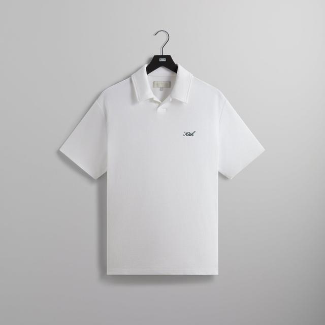 Kith Micro Waffle Drew Polo - White Male Product Image