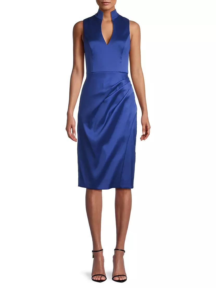 Satin Sheath Midi-Dress Product Image