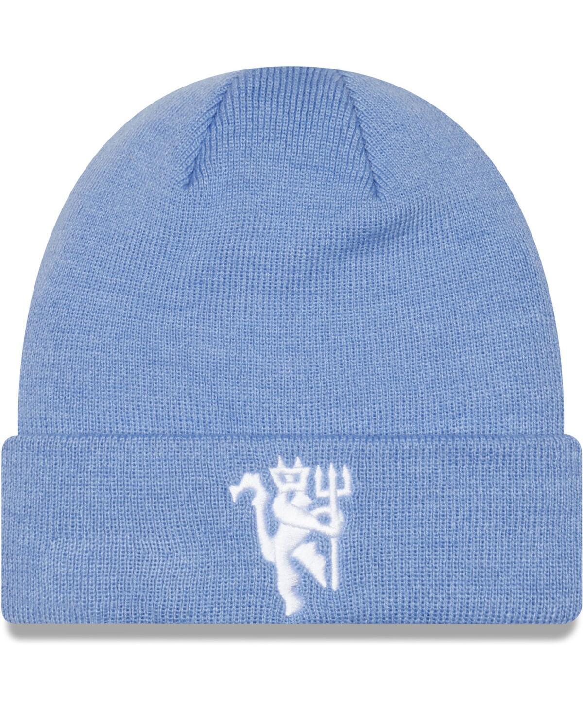 Mens New Era Blue Manchester United Seasonal Cuffed Knit Hat Product Image