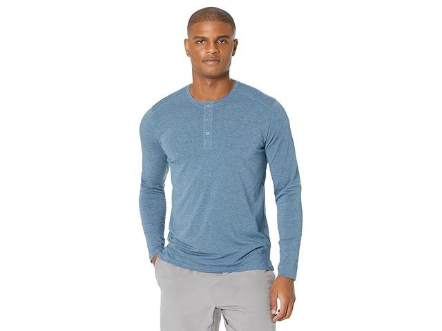 tasc Performance Everywear Long Sleeve Henley (Indigo Heather) Men's Clothing Product Image