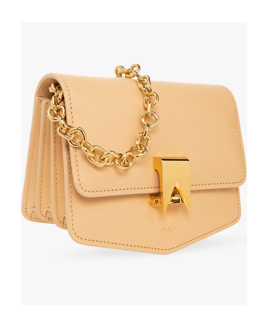 ALAÏA Schultertasche Le Papa Small Aus Leder In Nude Product Image