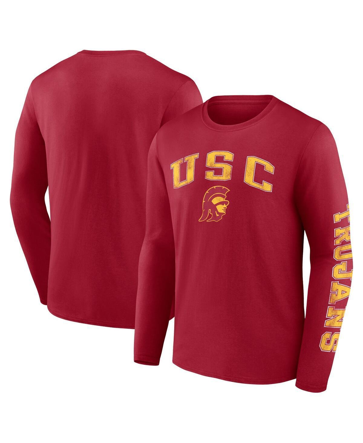 Mens Fanatics Cardinal Usc Trojans Distressed Arch Over Logo Long Sleeve T-shirt Product Image