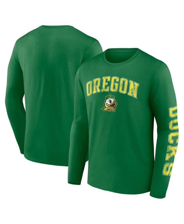 Mens Fanatics Green Oregon Ducks Distressed Arch Over Logo Long Sleeve T-shirt Product Image