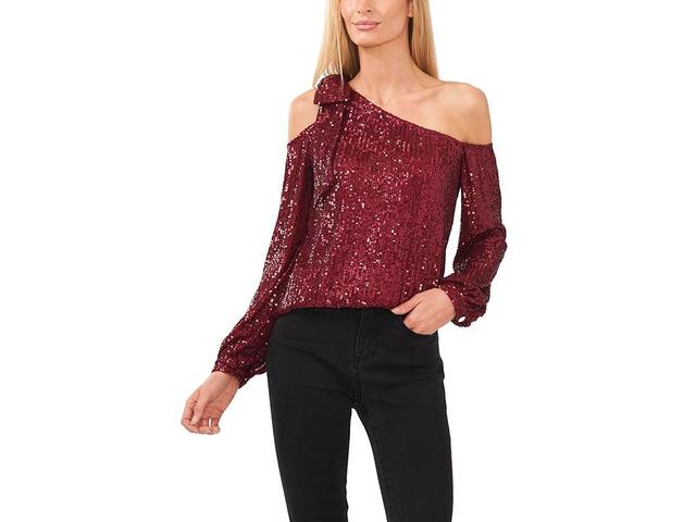 CeCe One-Shoulder Sequin Top Product Image