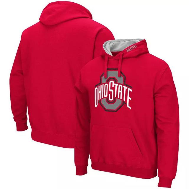 Mens Colosseum Scarlet Ohio State Buckeyes Arch and Logo Pullover Hoodie Product Image