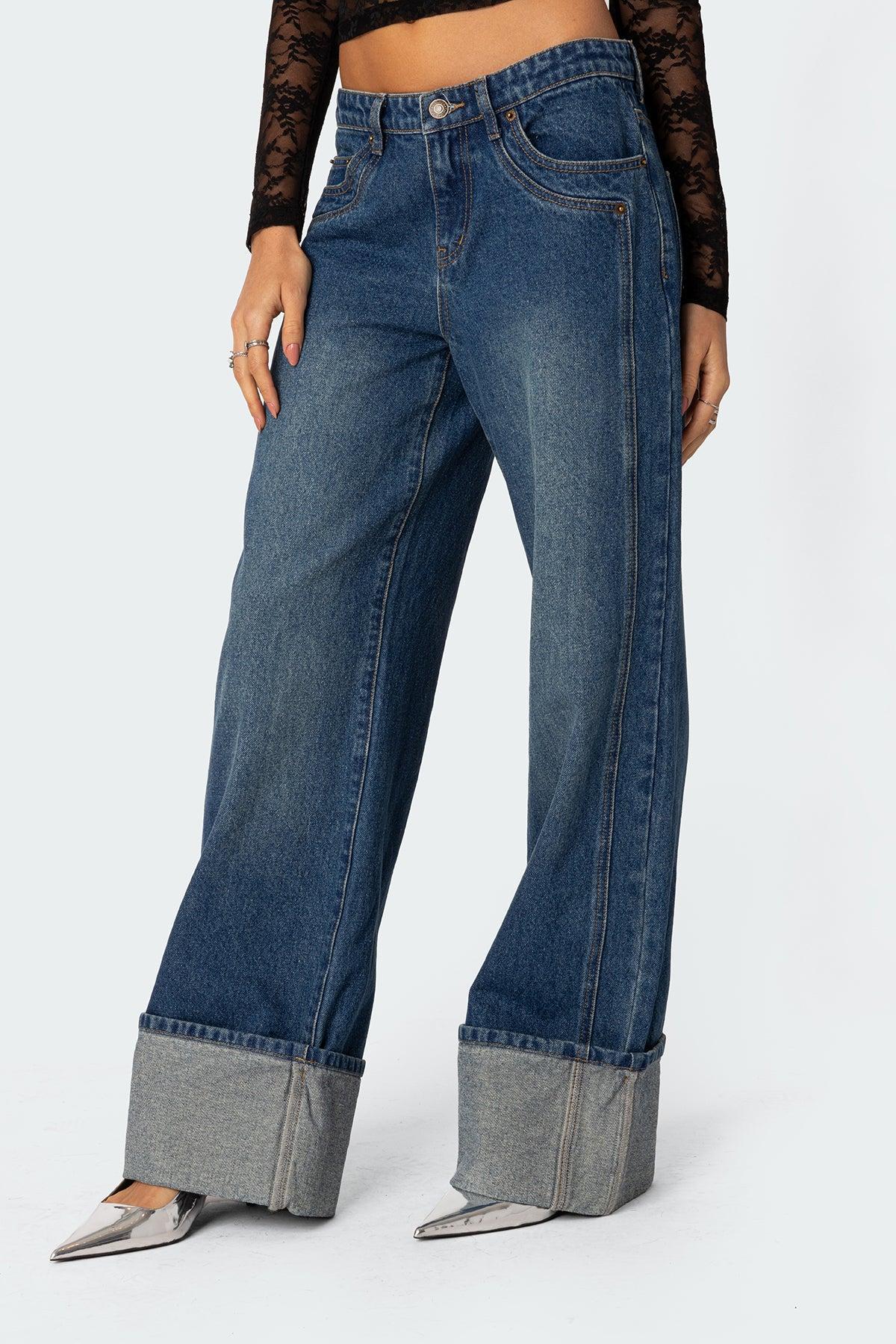 Vesper Cuffed Low Rise Jeans Product Image