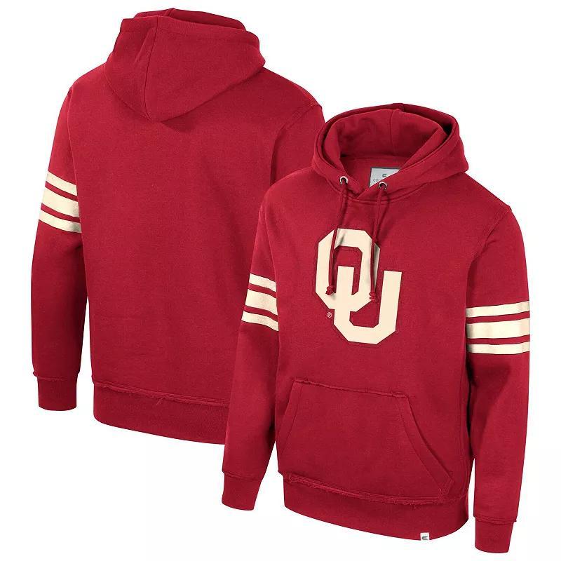 Mens Colosseum Crimson Oklahoma Sooners Saluting Pullover Hoodie Product Image