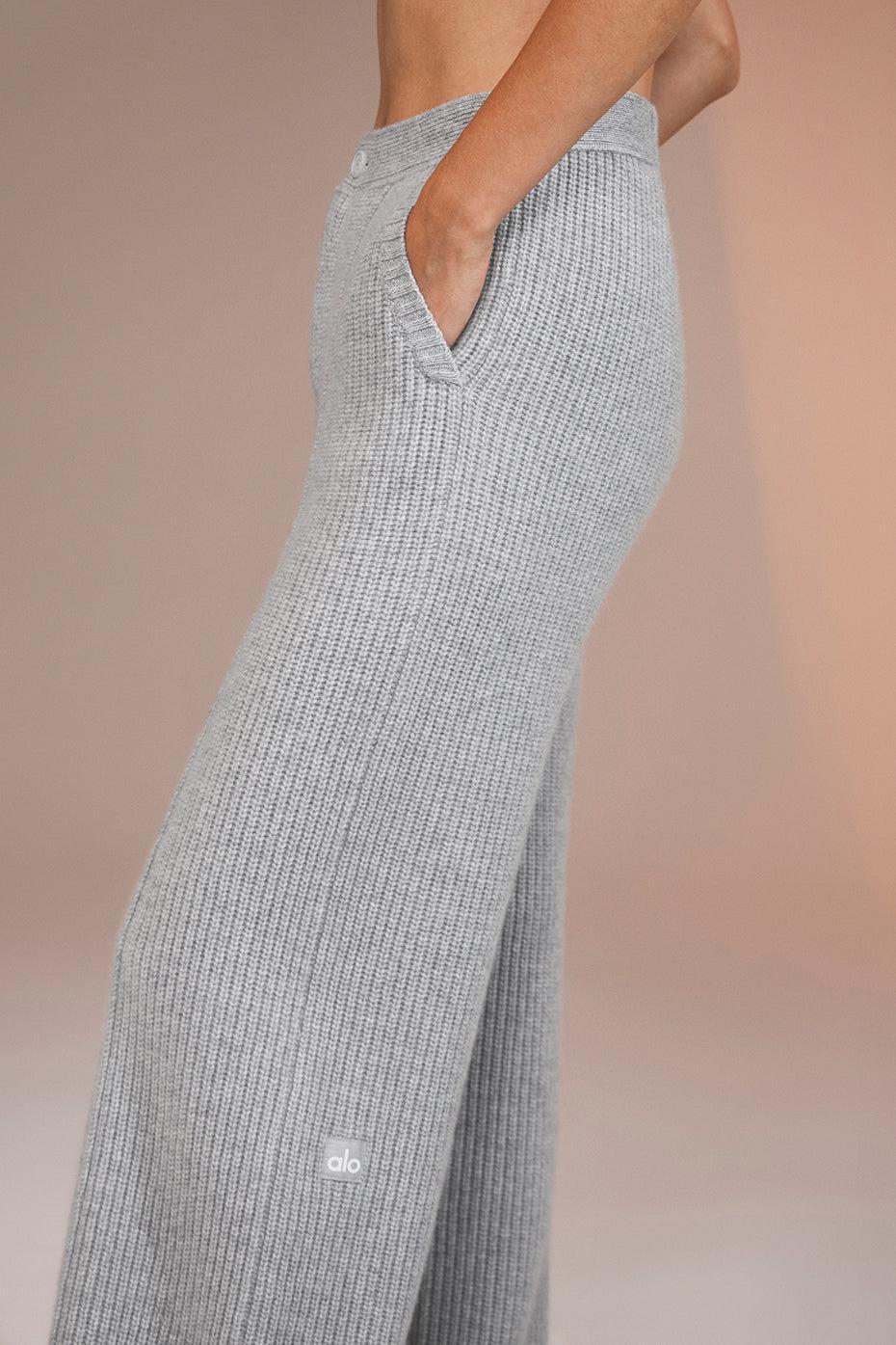 High-Waist Cashmere Ma Cherie Trouser - Light Heather Grey Product Image