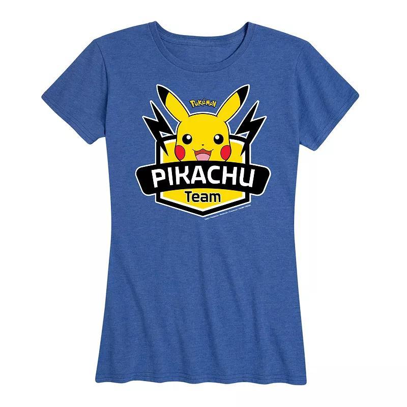 Plus Pokemon Team Pikachu Graphic Tee, Womens Heather Grey Product Image