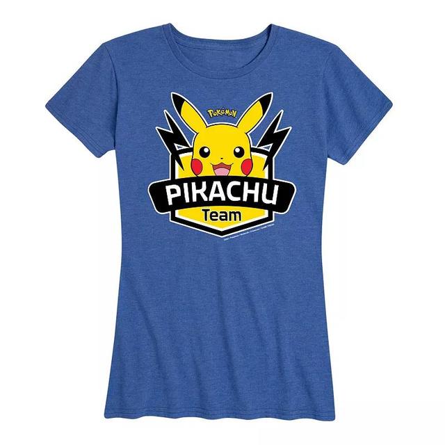 Womens Pokemon Team Pikachu Graphic Tee Grey Gray Product Image