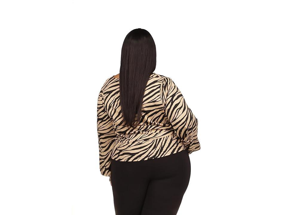 MICHAEL Michael Kors Plus Size Tiger Smock Top Women's Clothing Product Image