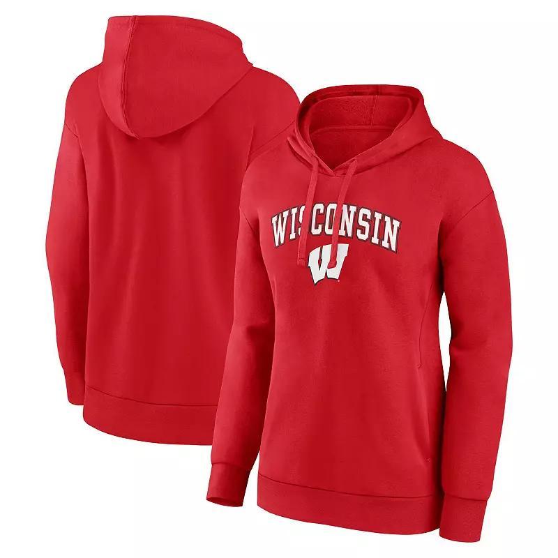 Womens Fanatics Branded Red Wisconsin Badgers Evergreen Campus Pullover Hoodie Product Image