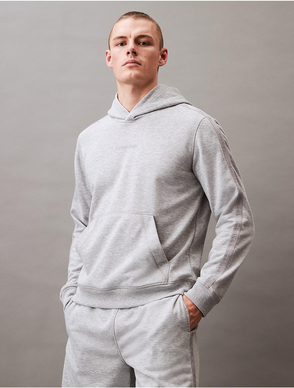 Calvin Klein Mens Logo Tape Hoodie - Grey - M Product Image