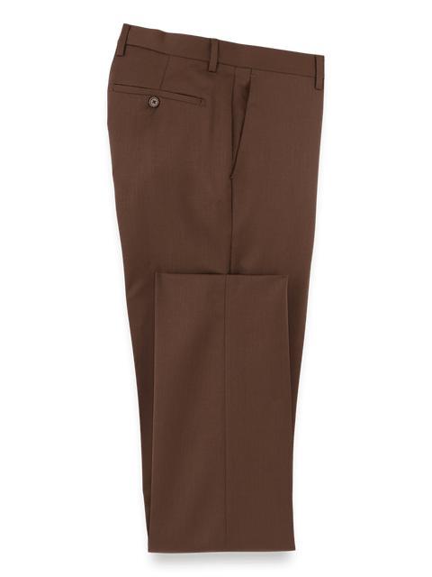 Wool Gabardine Pants - Brown Product Image