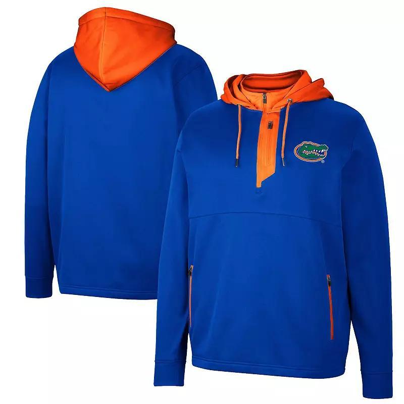 Mens Colosseum Royal Florida Gators Luge 3.0 Quarter-Zip Hoodie Product Image