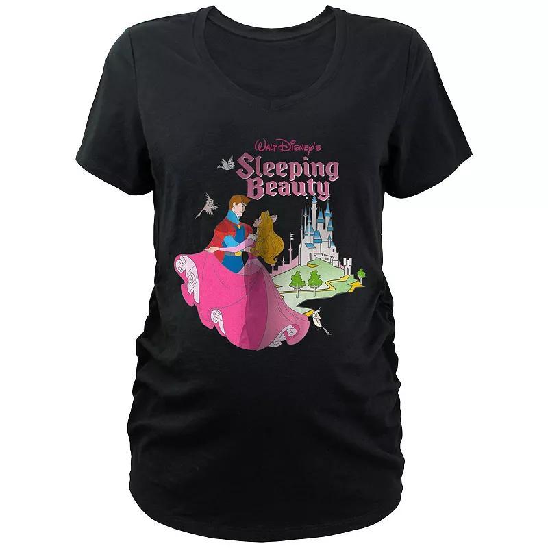 Disneys Sleeping Beauty Dance Poster Maternity Graphic Tee, Womens Product Image