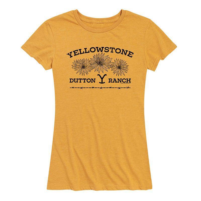 Womens Yellowstone Wildflowers Graphic Tee Med Grey Product Image