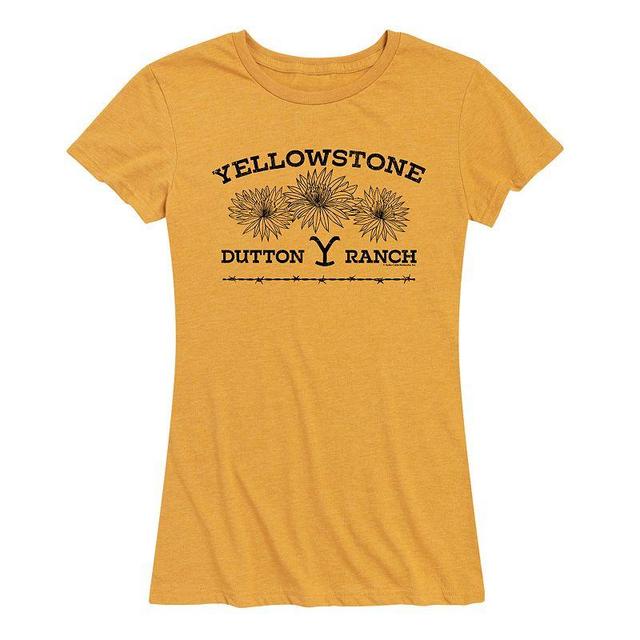 Womens Yellowstone Wildflowers Graphic Tee Med Grey Product Image