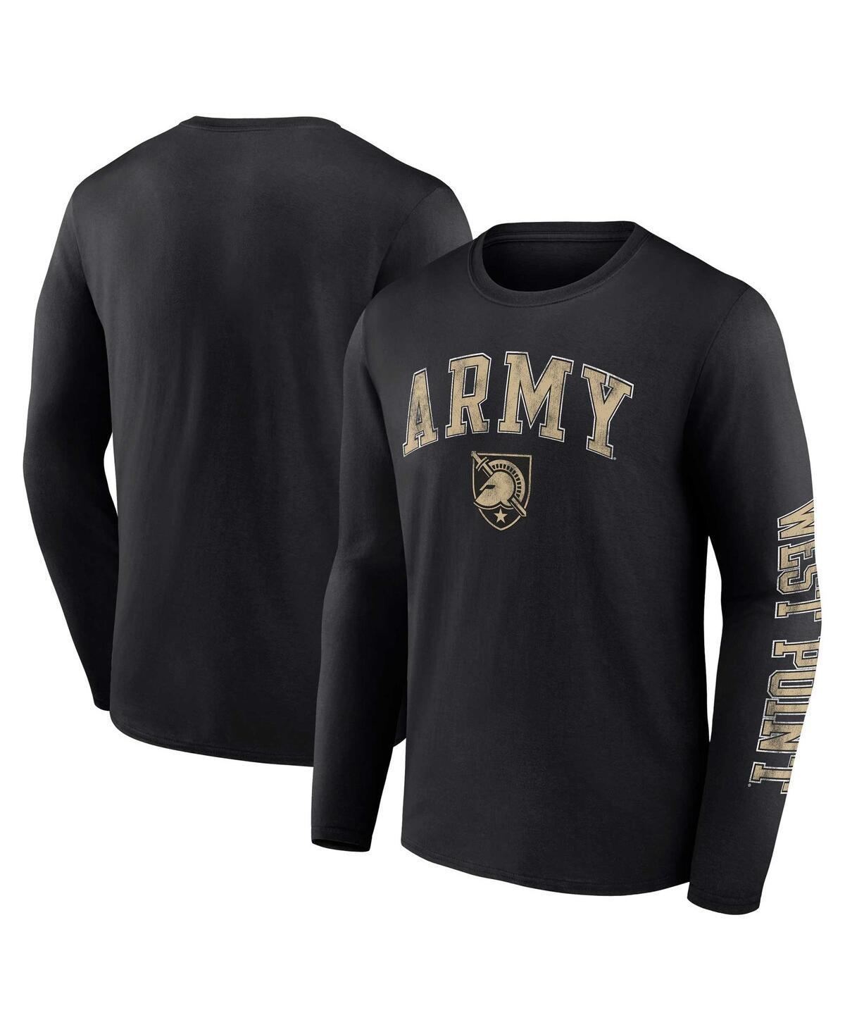 Mens Fanatics Black Army Black Knights Distressed Arch Over Logo Long Sleeve T-shirt Product Image