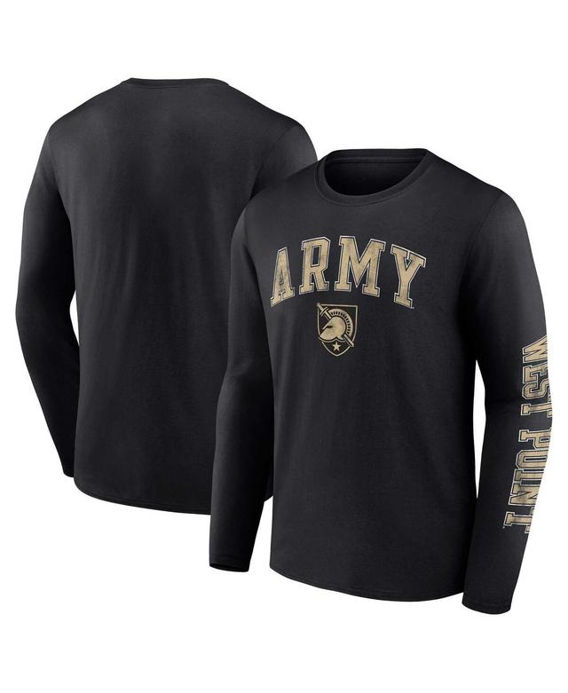 Mens Fanatics Branded Black Army Black Knights Distressed Arch Over Logo Long Sleeve T-Shirt Product Image