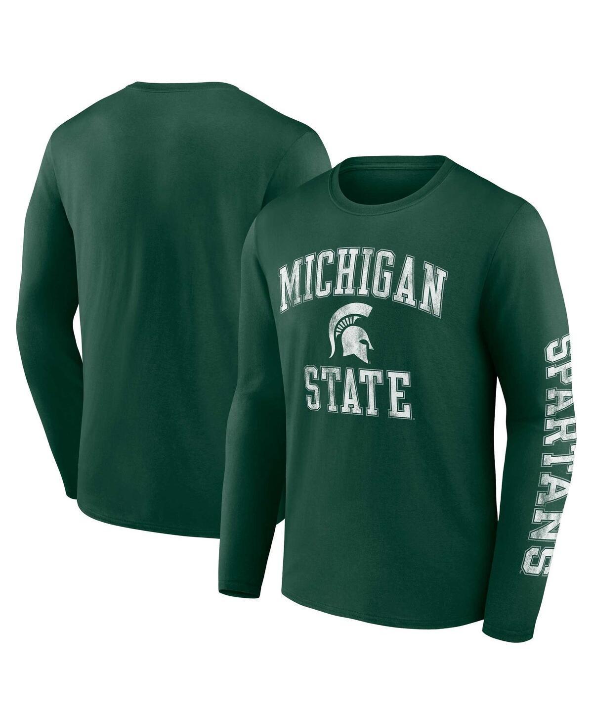 Mens Fanatics Green Michigan State Spartans Distressed Arch Over Logo Long Sleeve T-shirt Product Image