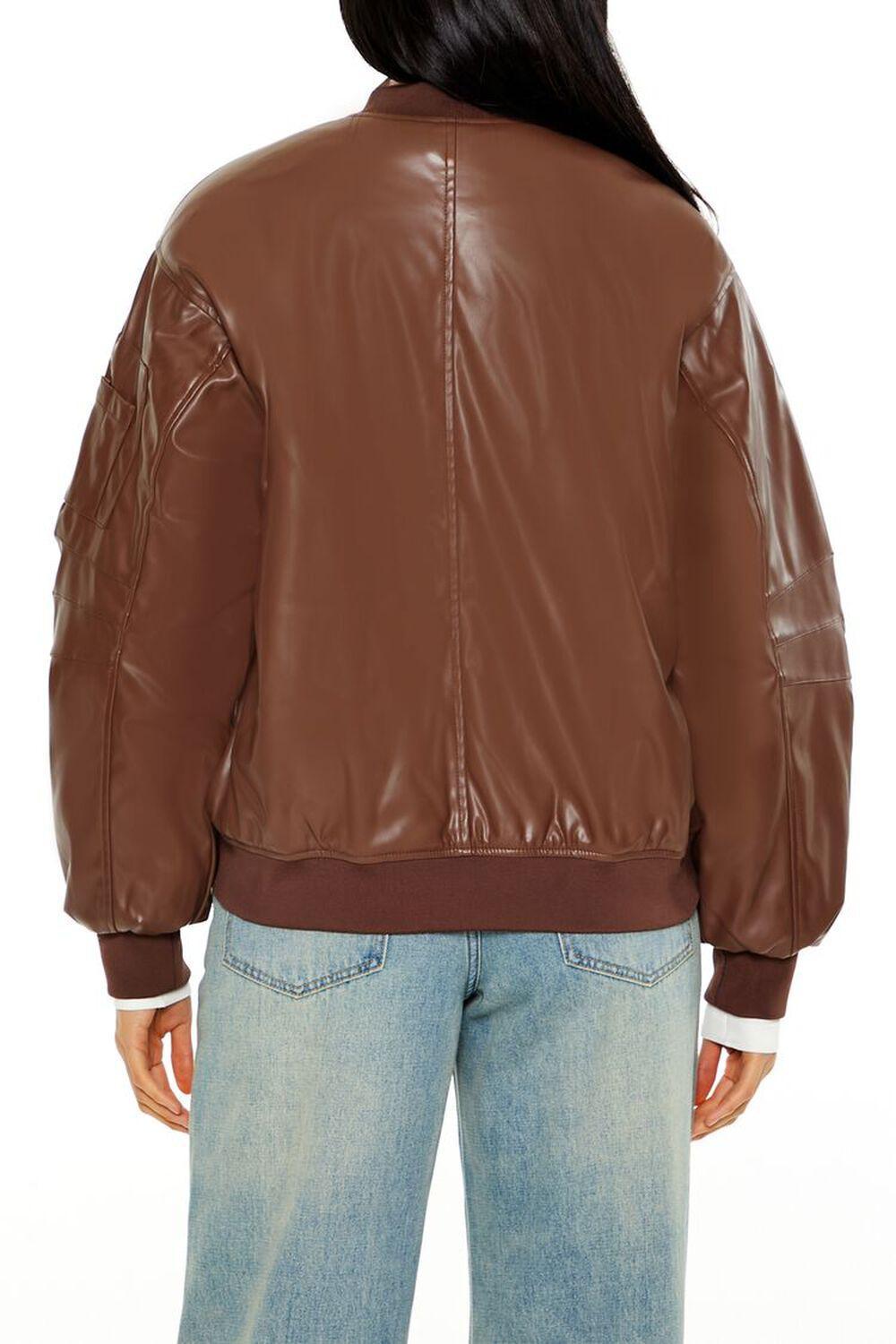 Faux Leather Utility Bomber Jacket | Forever 21 Product Image