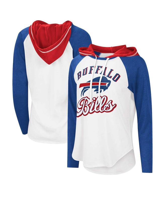 Womens G-iii 4Her by Carl Banks White Buffalo Bills Mvp Raglan Hoodie Long Sleeve T-shirt Product Image