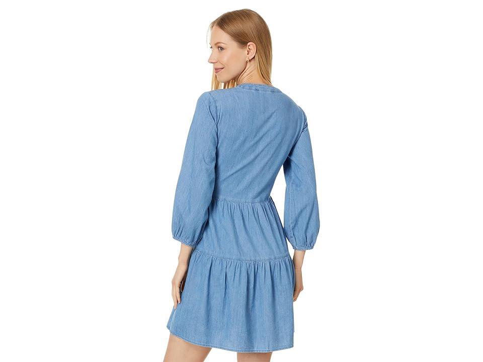 Tommy Hilfiger Tiered V-Neck Dress (Light Benson) Women's Dress Product Image