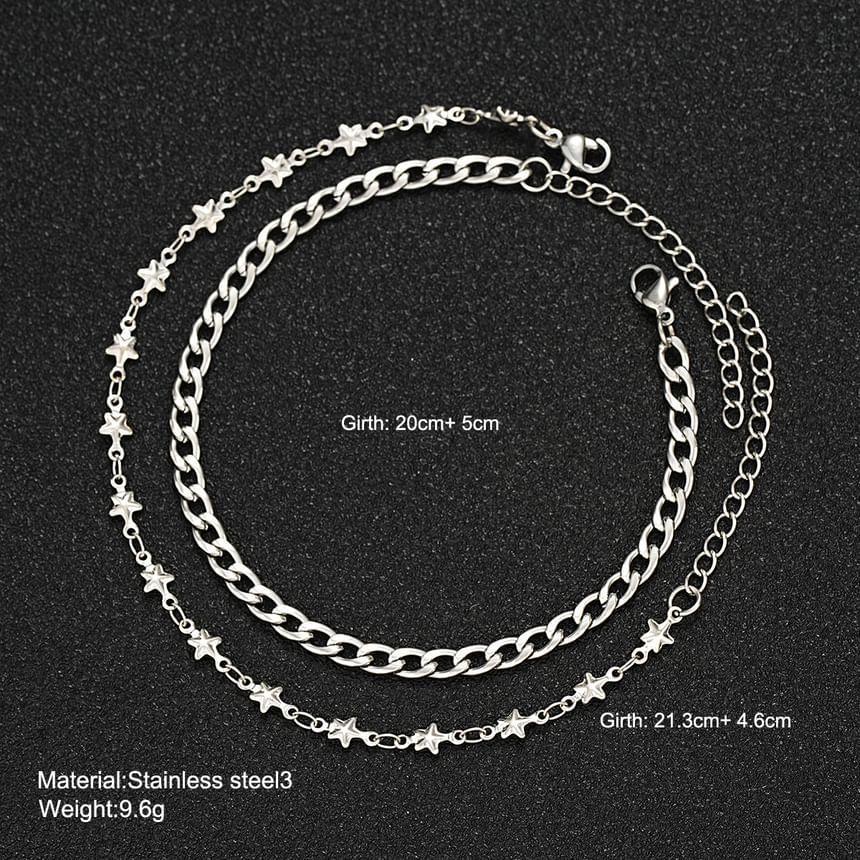 Star Stainless Steel Layered Bracelet Product Image