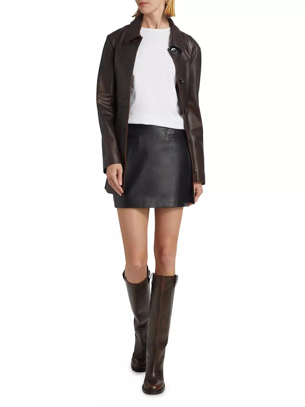 Marlowe Leather Belted Coat Product Image