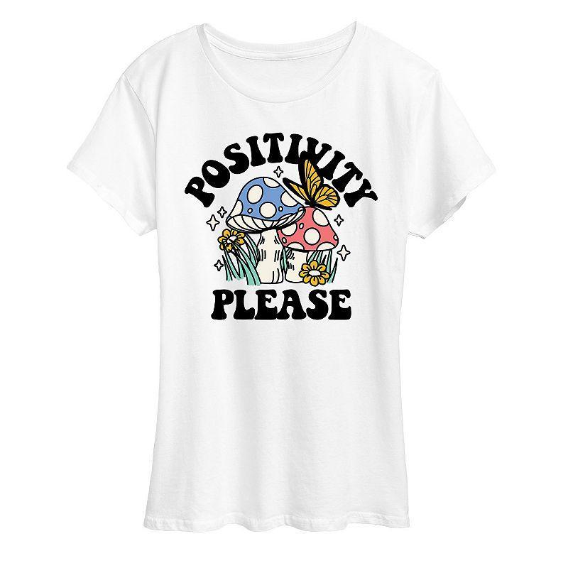 Womens Positivity Please Graphic Tee, Girls Product Image