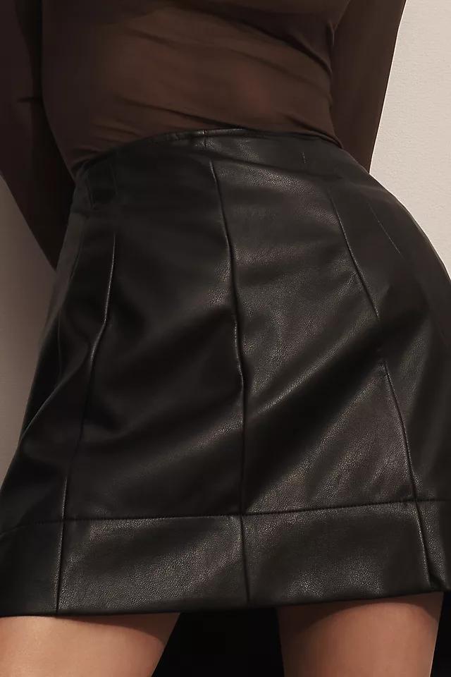 By Anthropologie Faux-Leather Structured Mini Skirt Product Image