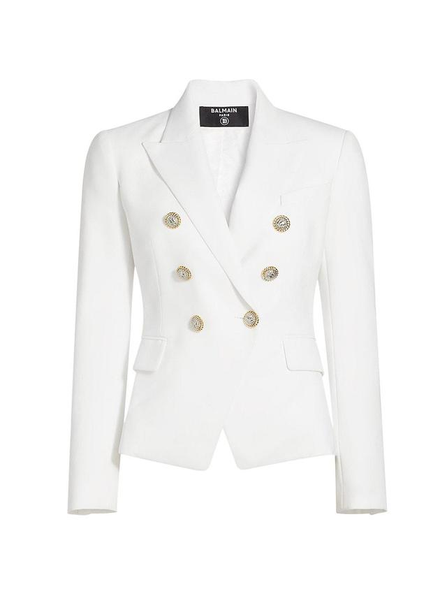 Womens Crepe Double-Breasted Jacket Product Image