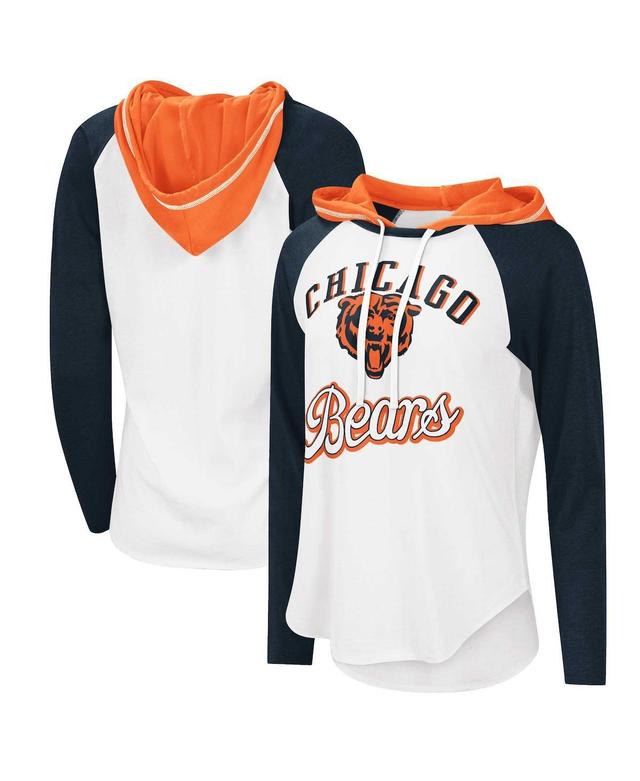 Womens G-iii 4Her by Carl Banks White Chicago Bears Mvp Raglan Hoodie Long Sleeve T-shirt Product Image