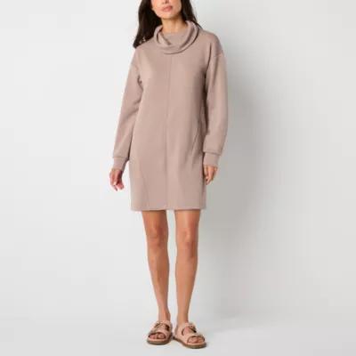 Stylus Womens Long Sleeve Sweatshirt Dress Product Image