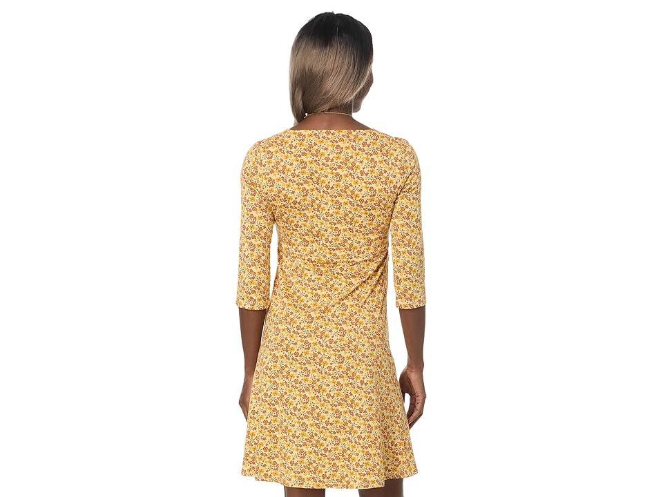 Toad&Co Rosalinda Dress (Gold Ditsy Print) Women's Dress Product Image