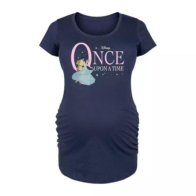 Disneys Cinderella Maternity Once Upon A Time Graphic Tee, Womens Blue Product Image