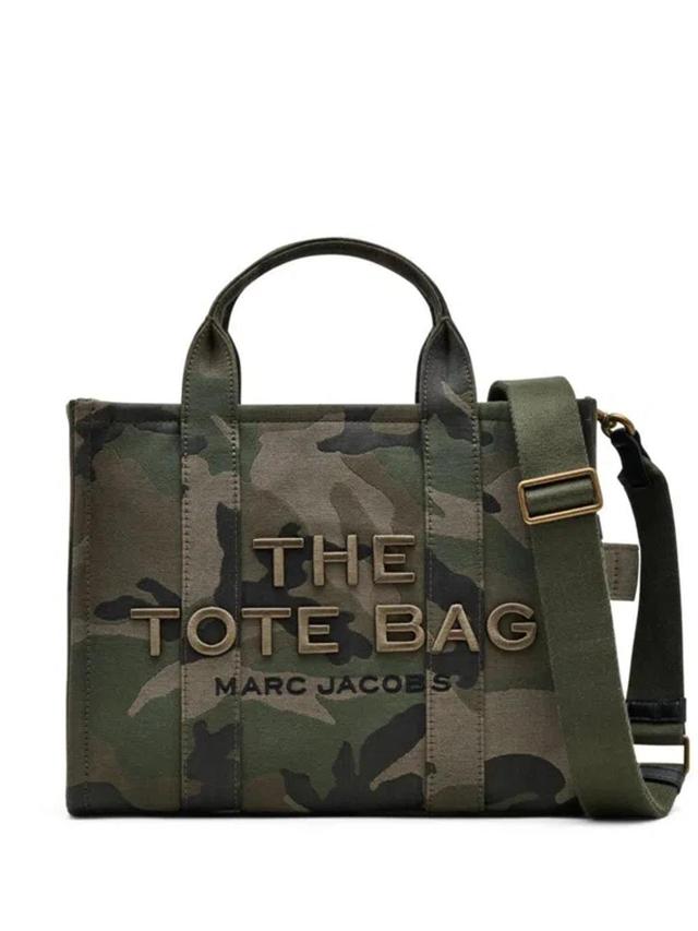 MARC JACOBS The Camo Jacquard Medium Tote  Bags In Green Product Image