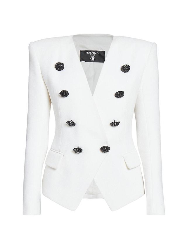 Womens Crepe Collarless Blazer Product Image