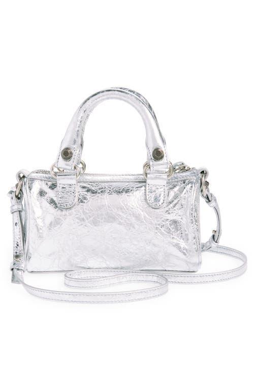 BALENCIAGA Nano Neo Cagole Metallic Leather Tote In 8122 Silver Product Image