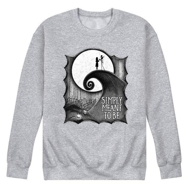 Disneys Nightmare Before Christmas Mens Fleece Sweatshirt Grey Gray Product Image